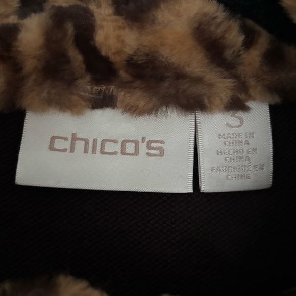 Chicos Faux Fur Leopard Vest - Picture 3 of 3